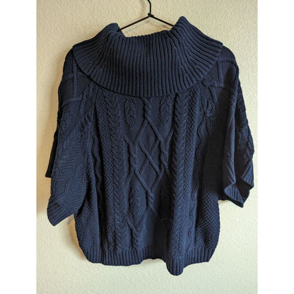 White House Black Market Womens Sz M Cowl Neck Slouchy Sweater Blue