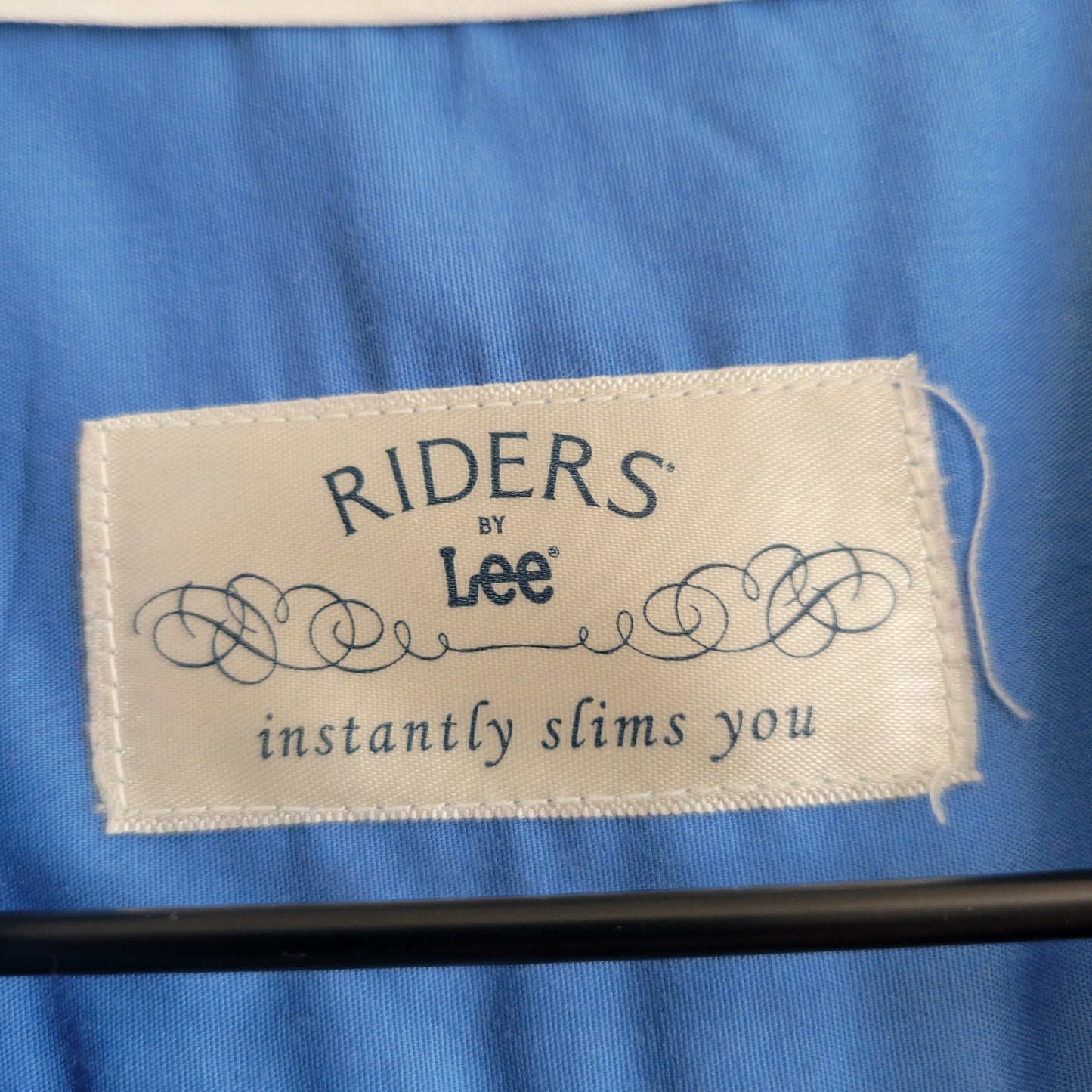 Riders by Lee Womens Sz XXL Cotton Blend Button Up Blouse Light Blue