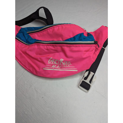 Vintage 1990s Grey Rock Gear Neon Pink Nylon Fanny Pack Waist Bag