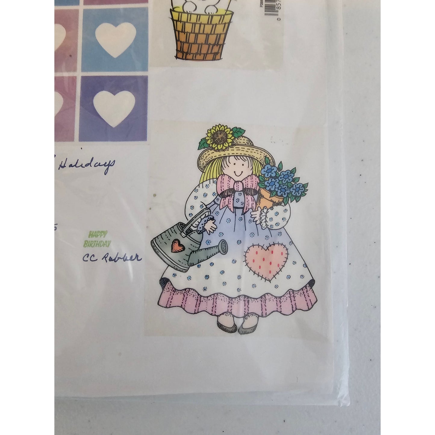 Lot of Unmounted Rubber Stamps Tint Trimmings Easter Basket Spring Hearts