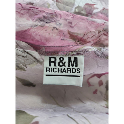 R&M Richards Womens Sz L Semi Sheer Cardigan Formal Purple Floral