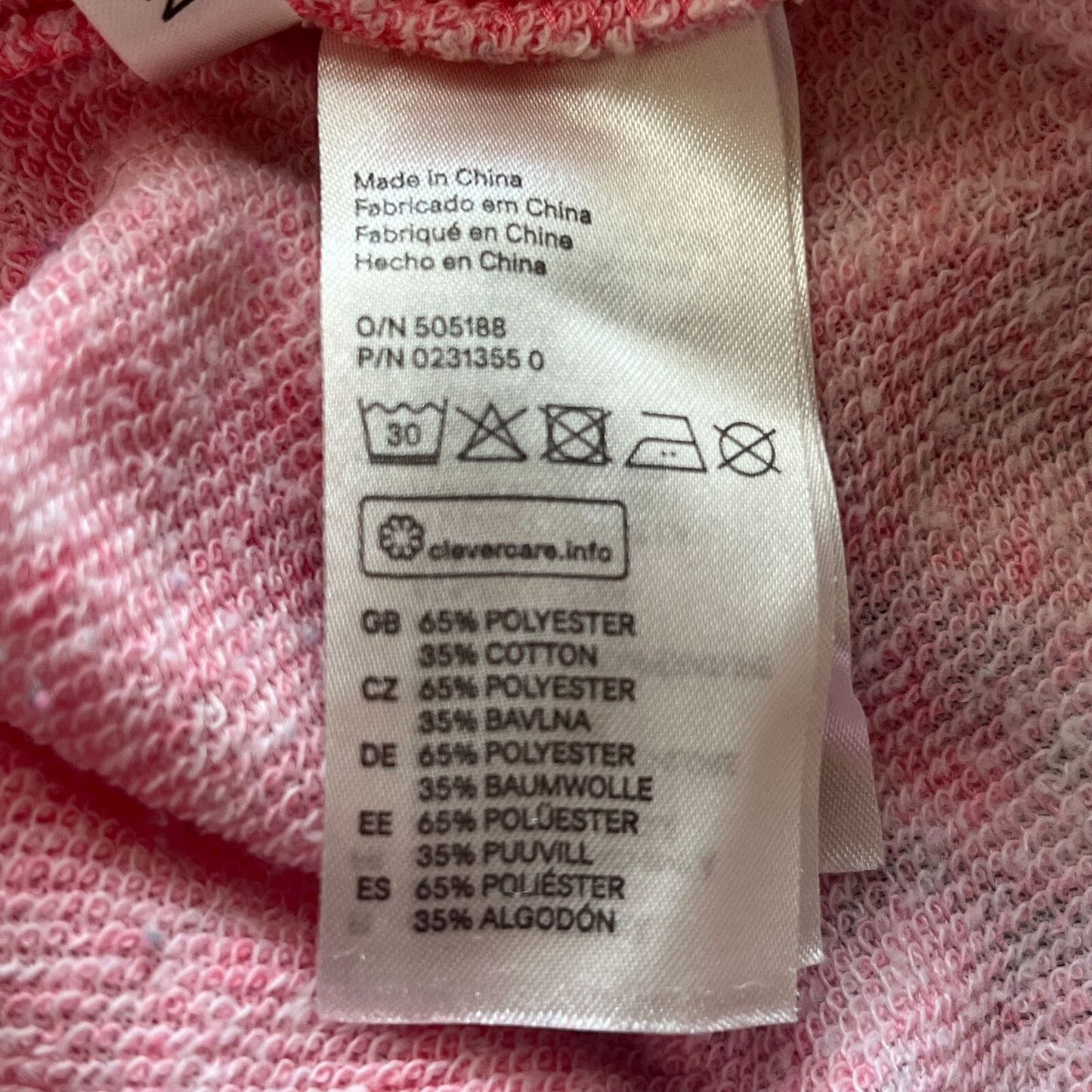 H&M Girls Sz L Crewneck Sweatshirt Pink Burnout