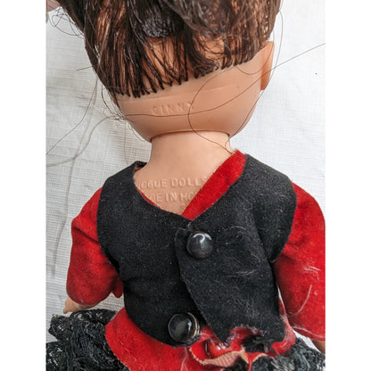 Vintage 1972 Vogue Ginny Spain Fairway Lands Doll Red Black Dress