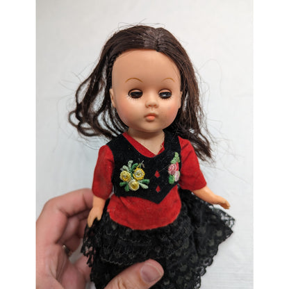 Vintage 1972 Vogue Ginny Spain Fairway Lands Doll Red Black Dress