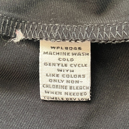 Style & Co Womens Sz S Black Midi Dress A Line Satin Trim V Neck