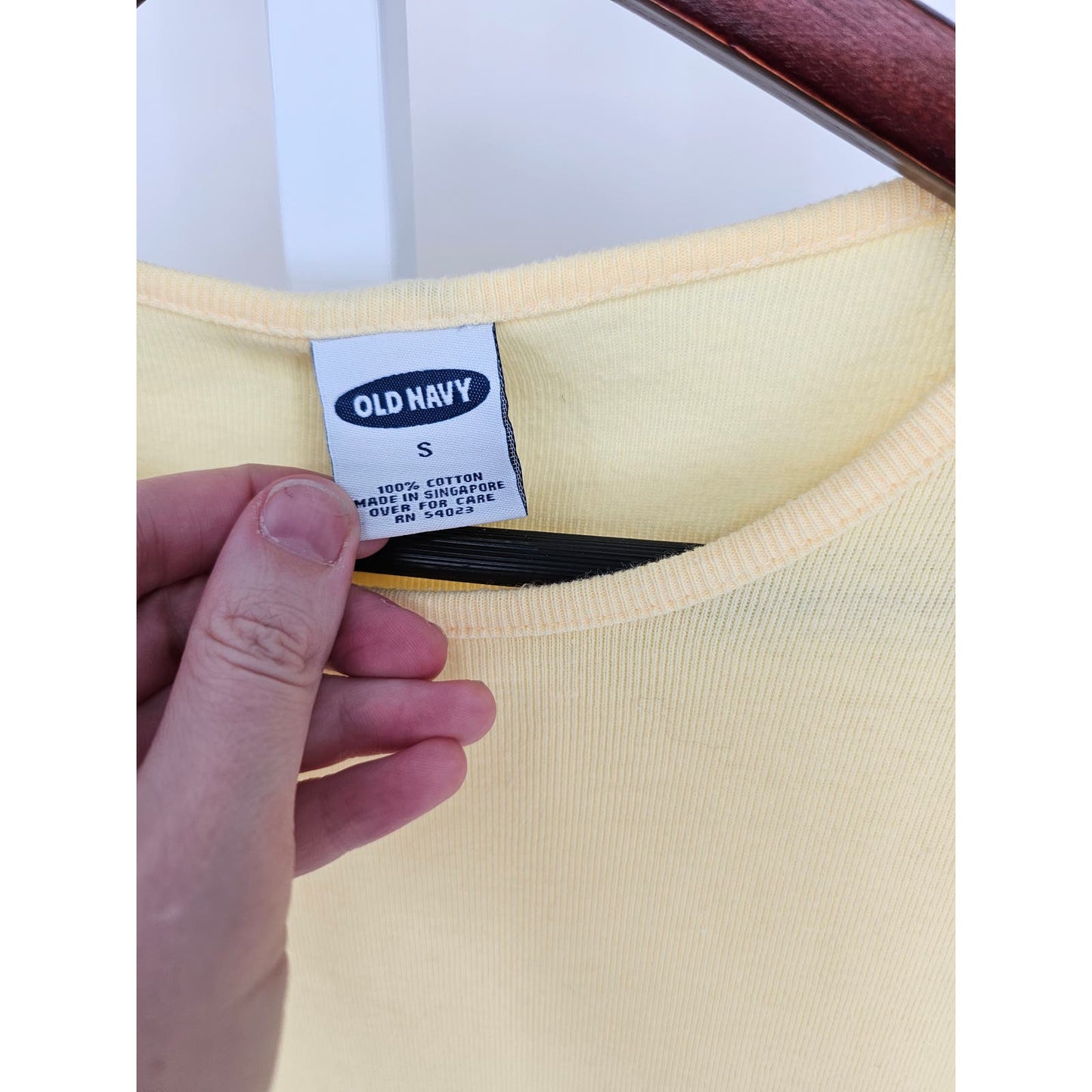 Vintage Y2K Old Navy Womens Sz S Long Sleeve T shirt Butter Yellow Cotton