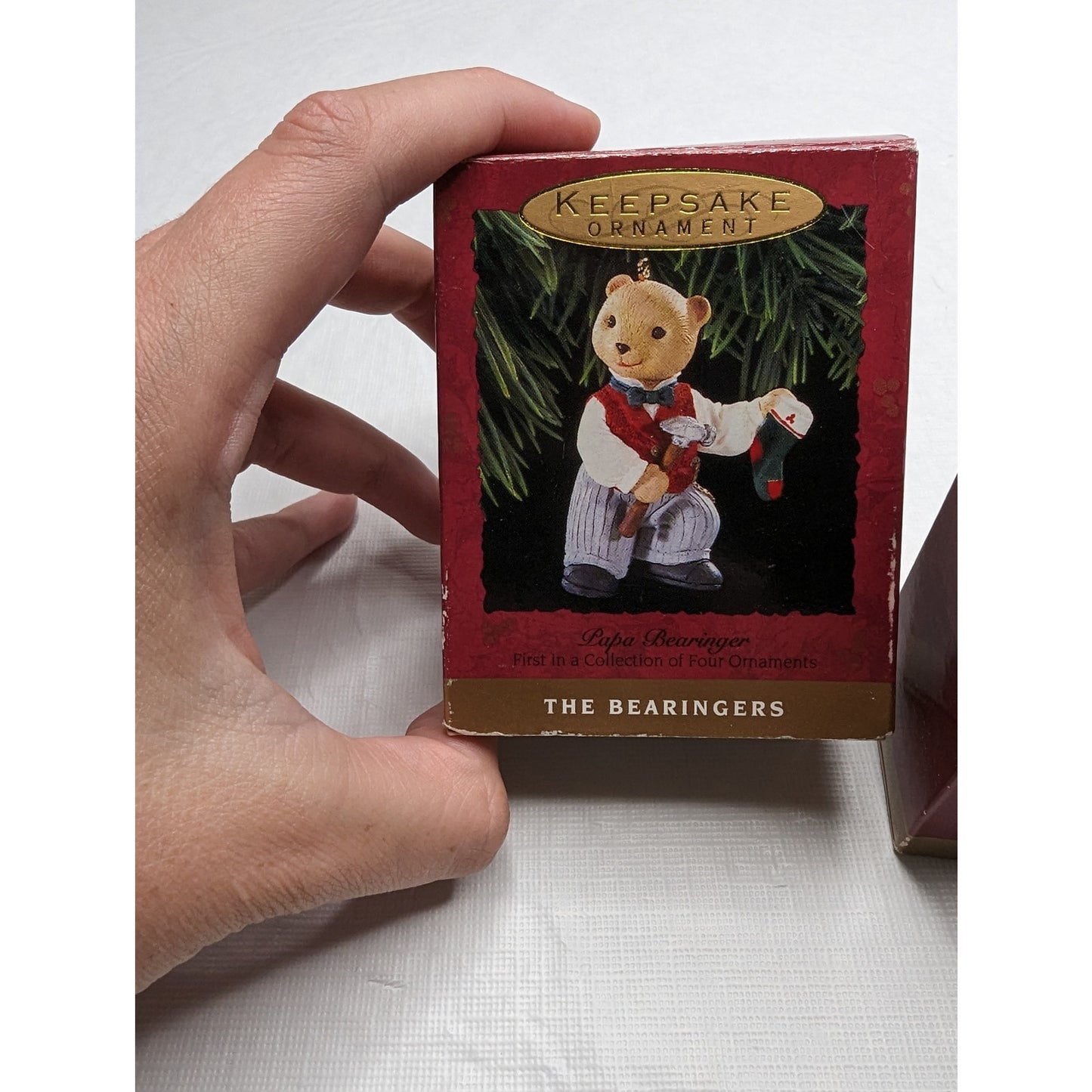 Set of 2 Hallmark Keepsake Christmas Ornaments Bearingers Papa and Bernadette