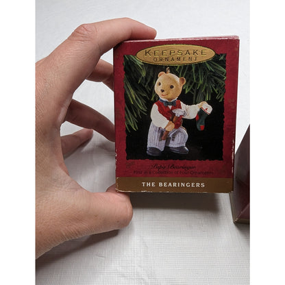 Set of 2 Hallmark Keepsake Christmas Ornaments Bearingers Papa and Bernadette