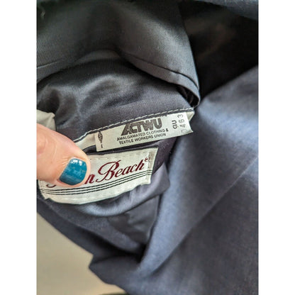 Vintage 1970s Palm Beach Mens 2 Button Suit Coat Navy Blue Sz 42R