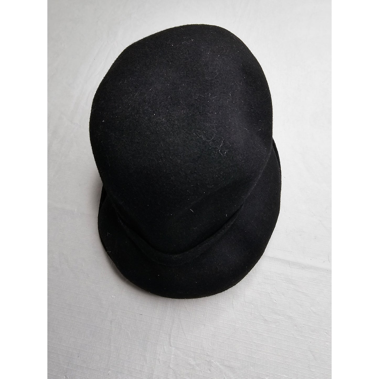 AMANDA SMITH BLACK 100% WOOL BOWLER HAT MADE IN ITALY