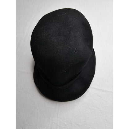 AMANDA SMITH BLACK 100% WOOL BOWLER HAT MADE IN ITALY