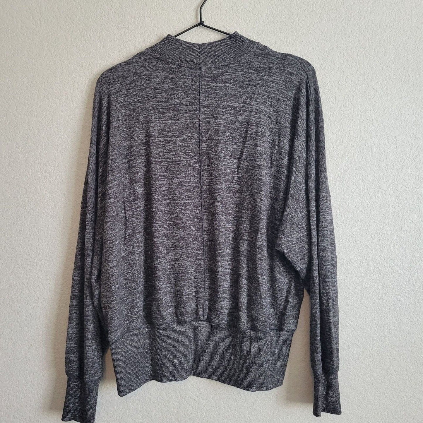 Zella Womens Sz M Athletic Sweatshirt Dark Gray Mock Turtleneck