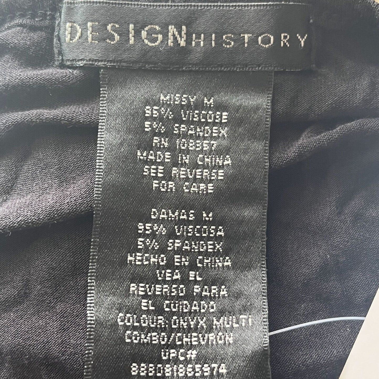 Design History Womens Sz M Maxi Dress Chevron Print Short Sleeve NEW