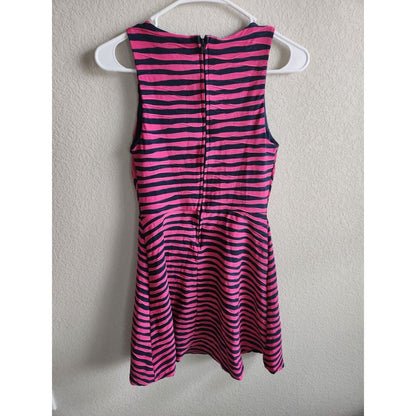 Xhilaration Womens Sz M Mini Dress Hot Pink Striped A Line