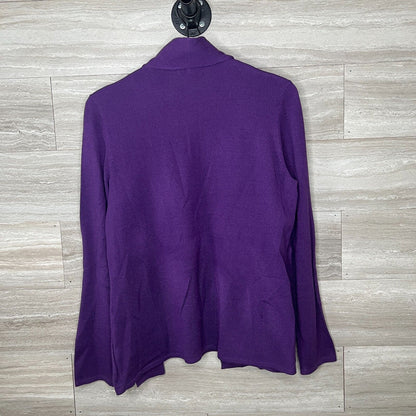 Charter Club Petites Womens PM Cardigan Blouse Combo Purple Metallic Weave