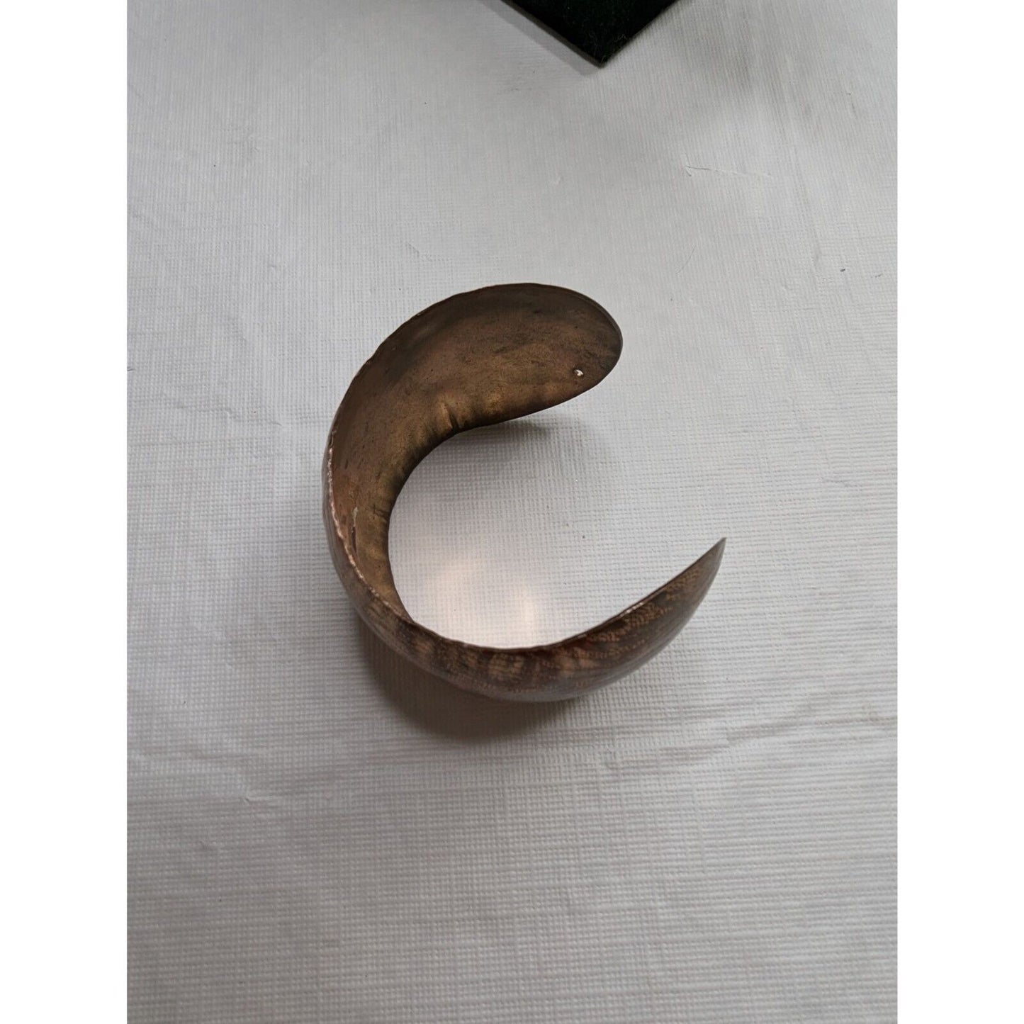 Vintage 1970s Wide Metal Cuff Bracelet Gold Tone Stamped