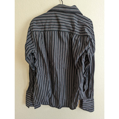 Linea Dome Chemise Mens Sz M Button Down Long Sleeve Dress Shirt Cotton Striped