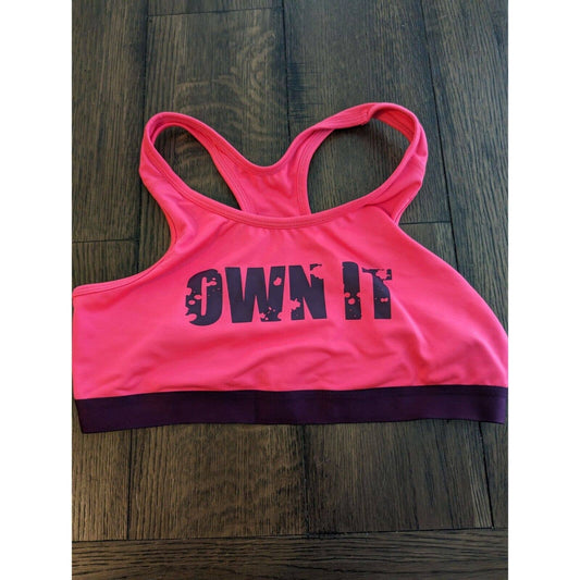 Danskin Now Womens Sz M (8-10) Fitted Sports Bra Bright Pink Own It