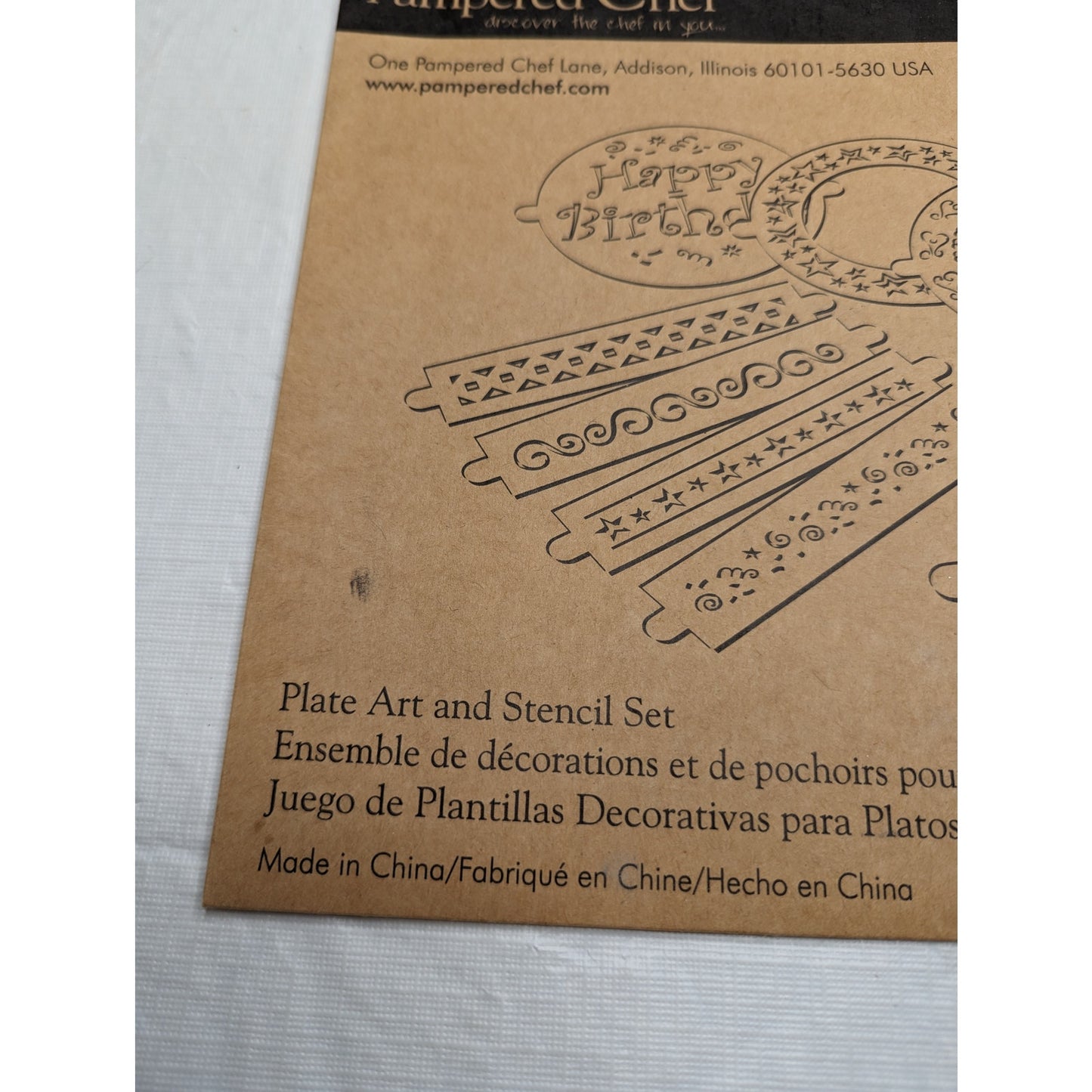 Pampered Chef Plate Art and Stencil Set 1536 NEW