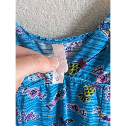 Victorias Secret Camisón Talla M Para Mujer Correa De Espagueti Con Estampado De Caramelo Azul