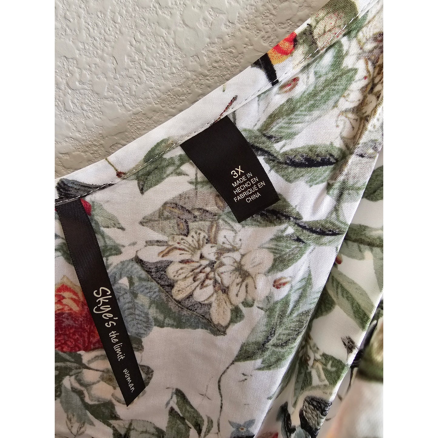 Skye's the Limit Womens Sz 3X Midi Length Tropical Hummingbird Print Dress