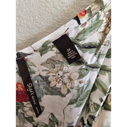 Skye's the Limit Womens Sz 3X Midi Length Tropical Hummingbird Print Dress