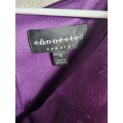 Connected Apparel Womens Sz 10 Formal Knee Length Sheath Dress Royal Purple