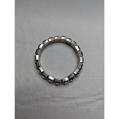 Vintage 1990s Silver Rhinestone Stretch Bracelet Diamond Shapes