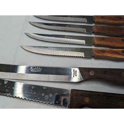 Lot of 15 Vintage Kitchen Knives Royal Saber Hollow Ground Regent Sherwood