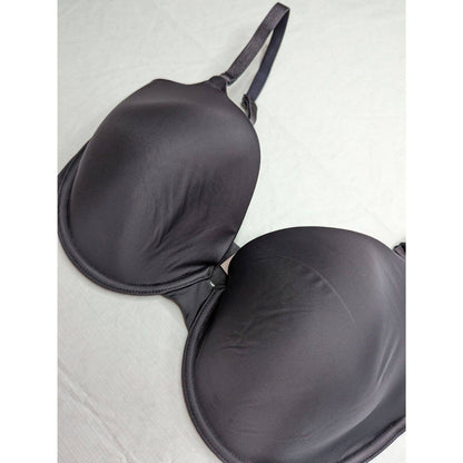 Victorias Secret Sz 34DD Perfect Coverage T shirt Bra Dark Charcoal Gray