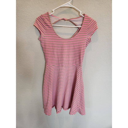 American Eagle Womens Sz S Mini Dress Pink and Taupe Striped