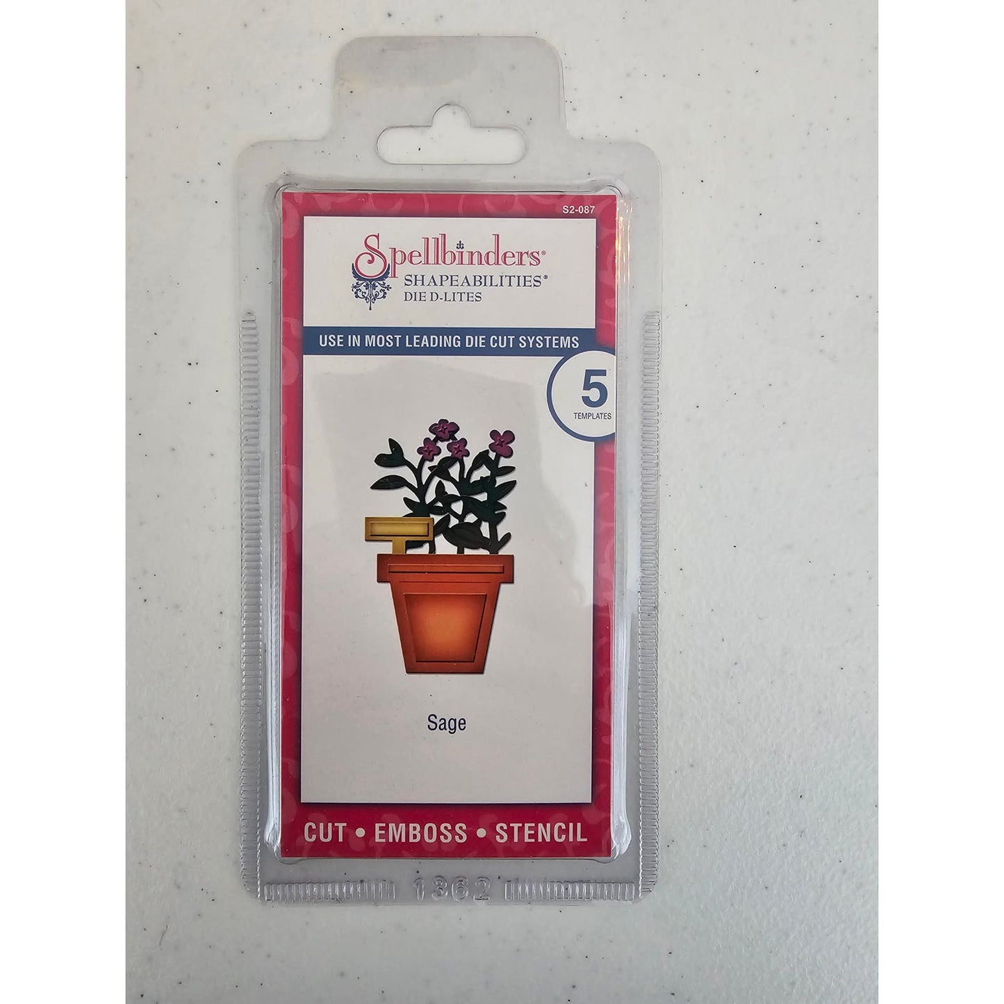 Spellbinders Shapeabilities Die D-Lite Sage Plant Metal Craft Die S2-087