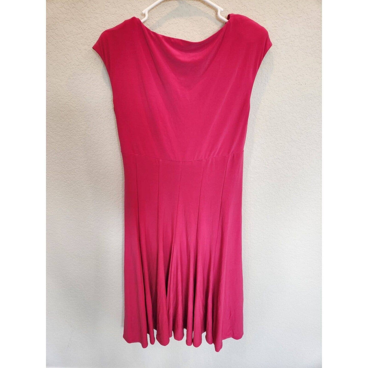 American Living Womens Sz 8 Cap sleeve Midi Dress Bright Pink Career