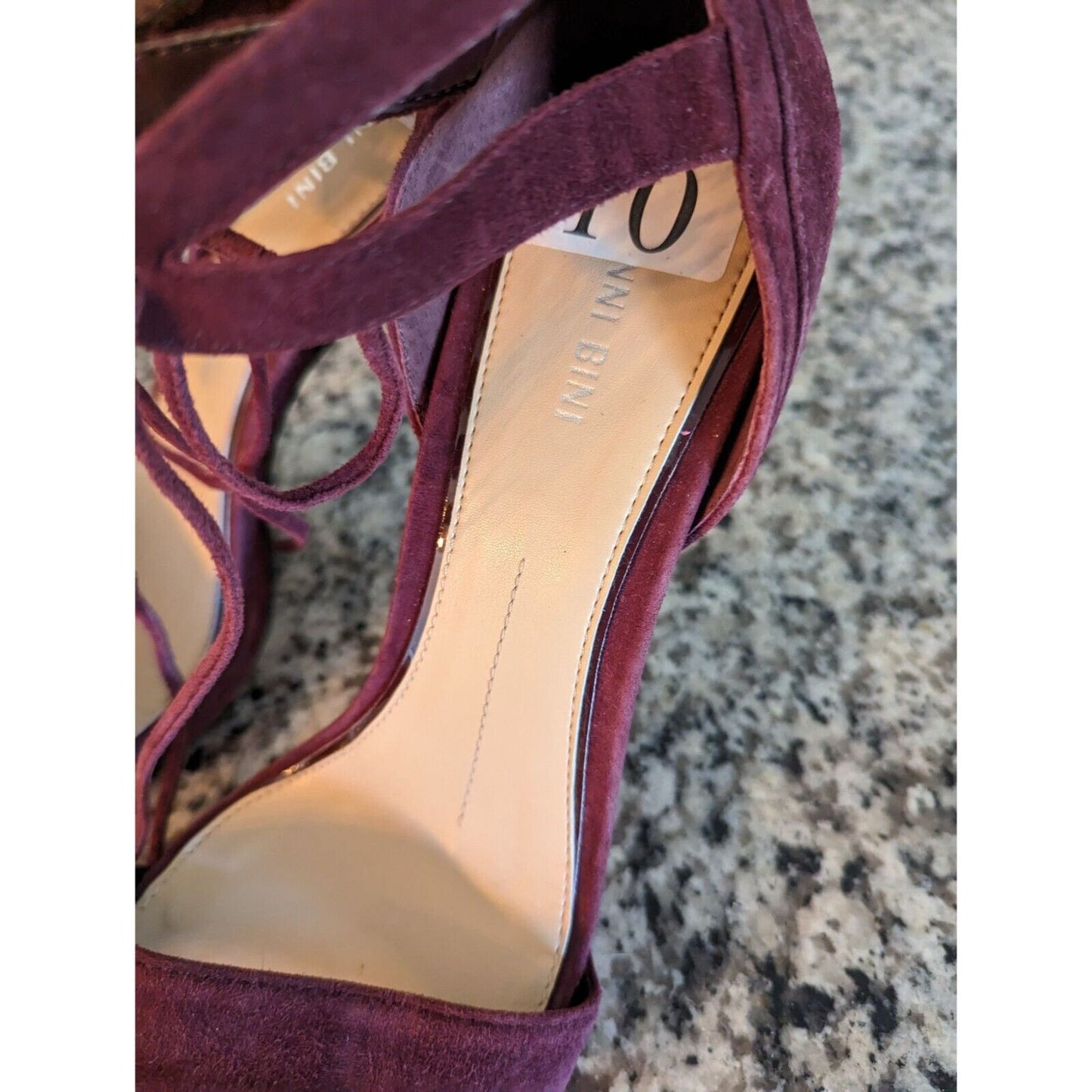 Gianni Bini Womens Sz 10 Purple Suede Leather Strappy High Heels