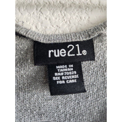 Vintage Y2K Rue 21 Womens Sz XS Gray Fitted Dress V Neck Mini Short