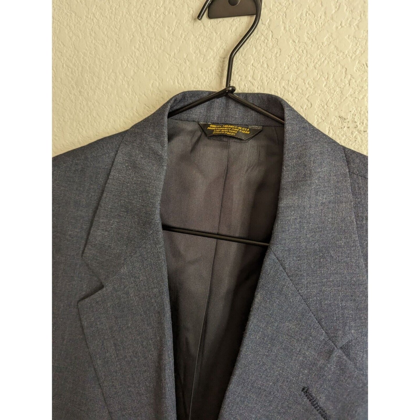 Vintage 1970s Palm Beach Mens 2 Button Suit Coat Navy Blue Sz 42R