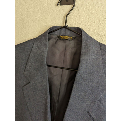 Vintage 1970s Palm Beach Mens 2 Button Suit Coat Navy Blue Sz 42R