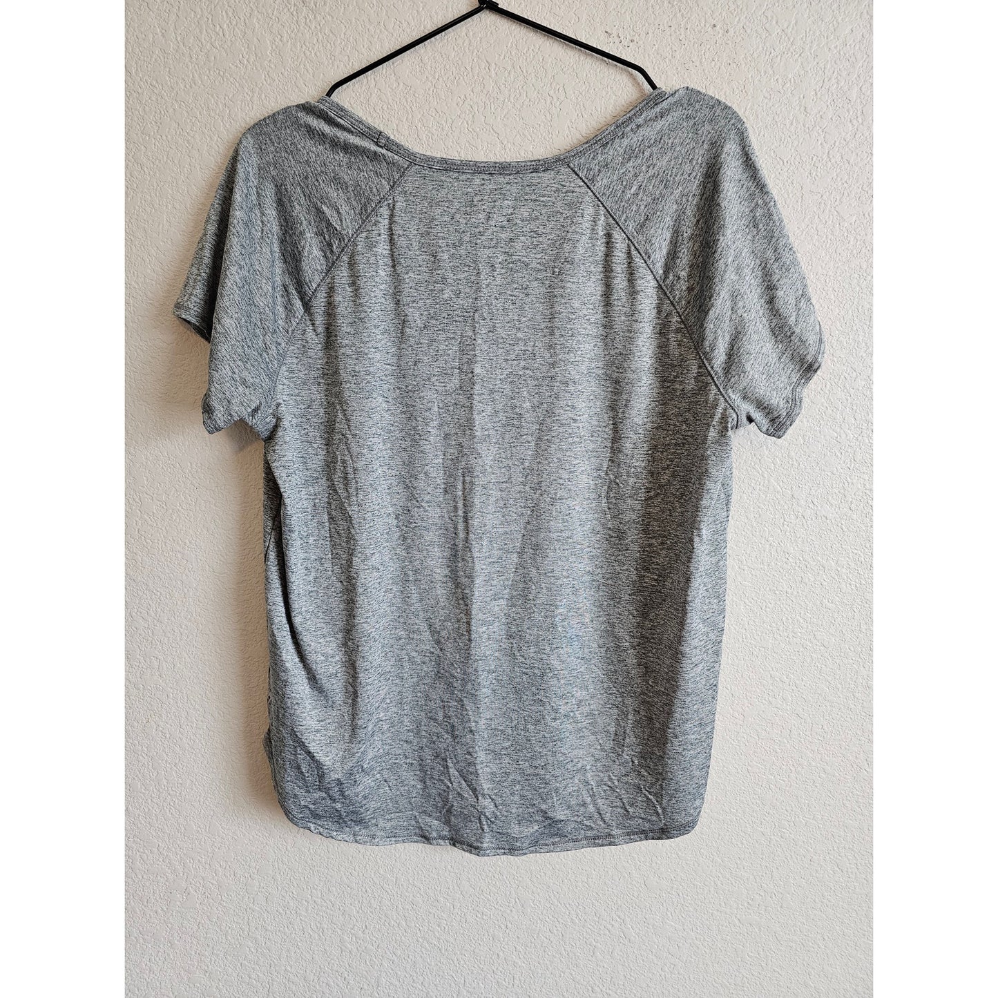 RBX Womens Sz L Short Sleeve Athletic Shirt Scoop Neck Light Gray