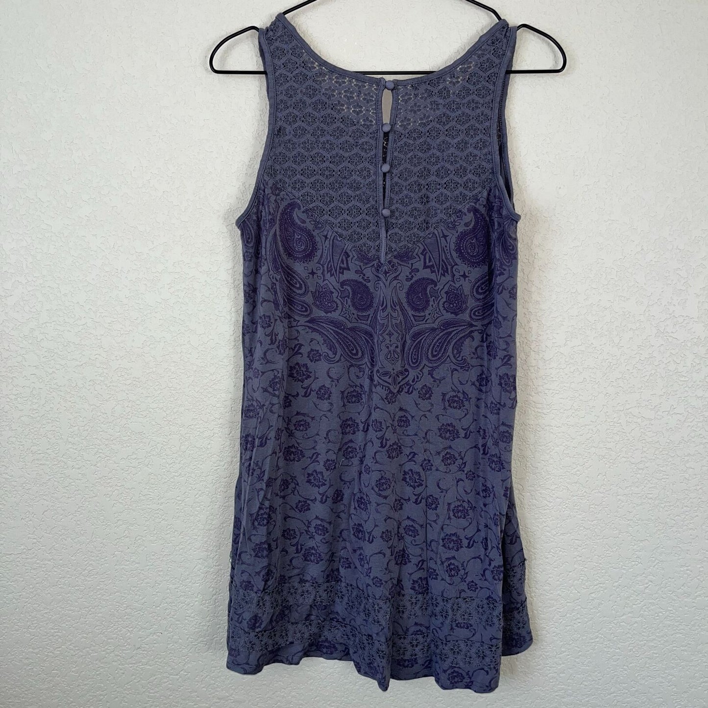 Metal Mulisha Womens Sz S Gray and Purple Tank Top Tunic Floral