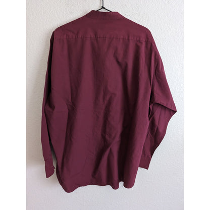 Vintage Neil Allyn Mens Sz XL Button Down Tuxedo Shirt Burgundy Long Sleeve