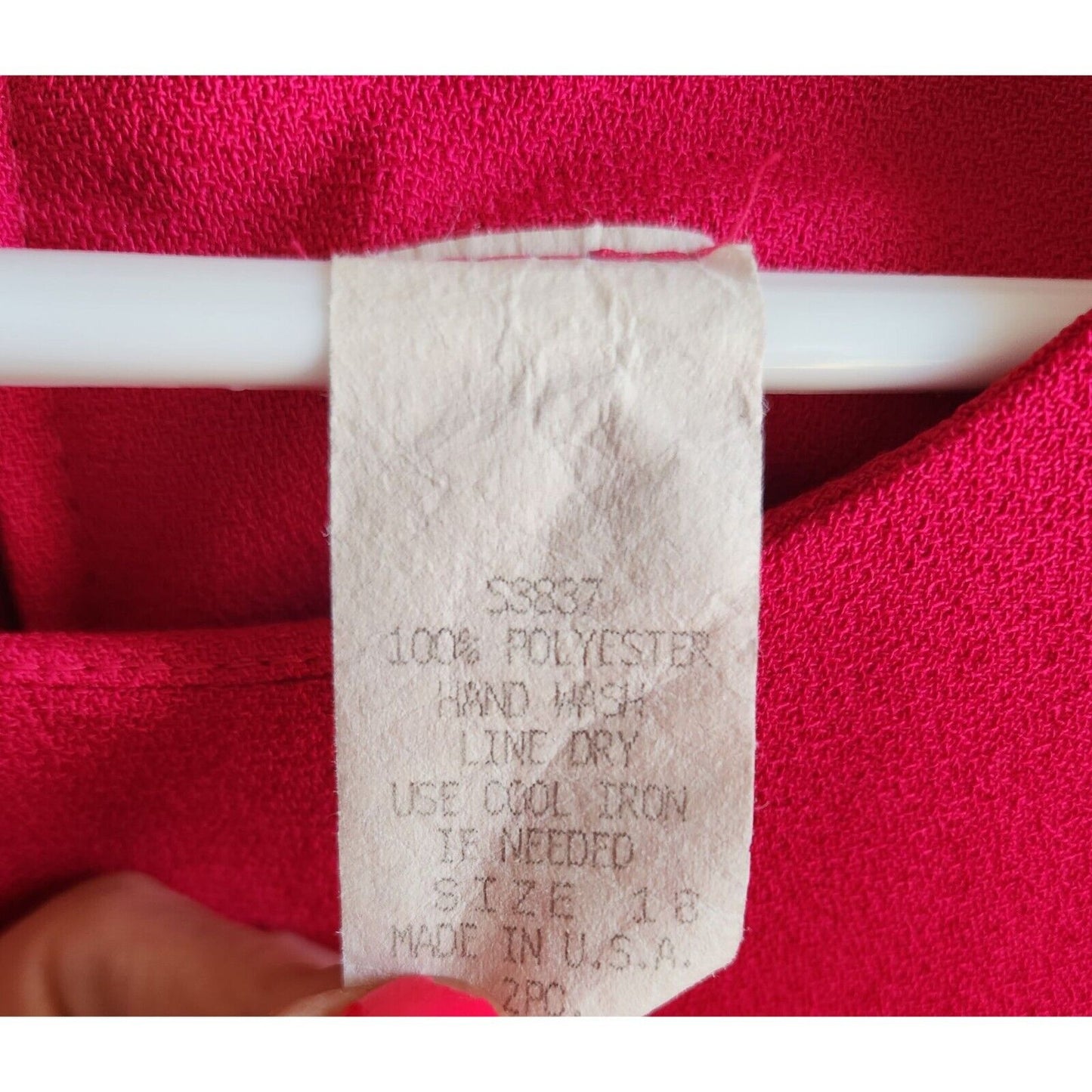 Vintage 1980s Womens Sz 16 Knee Length Belted Dress Hot Pink Sleeveless