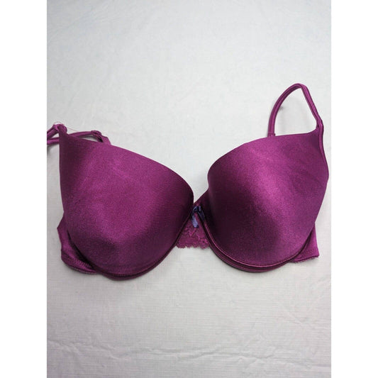 Vintage Hanes Womens Sz 36D Padded Push Up Bra Solid Purple