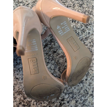 Trash Womens Sz 8.5 Light Blush Pink Patent Heels Ankle strap