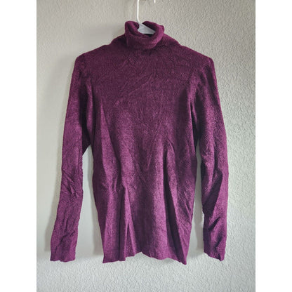 Holly Robinson Peete Maternity Sz M Turtleneck Sweater Fuzzy Purple Vintage