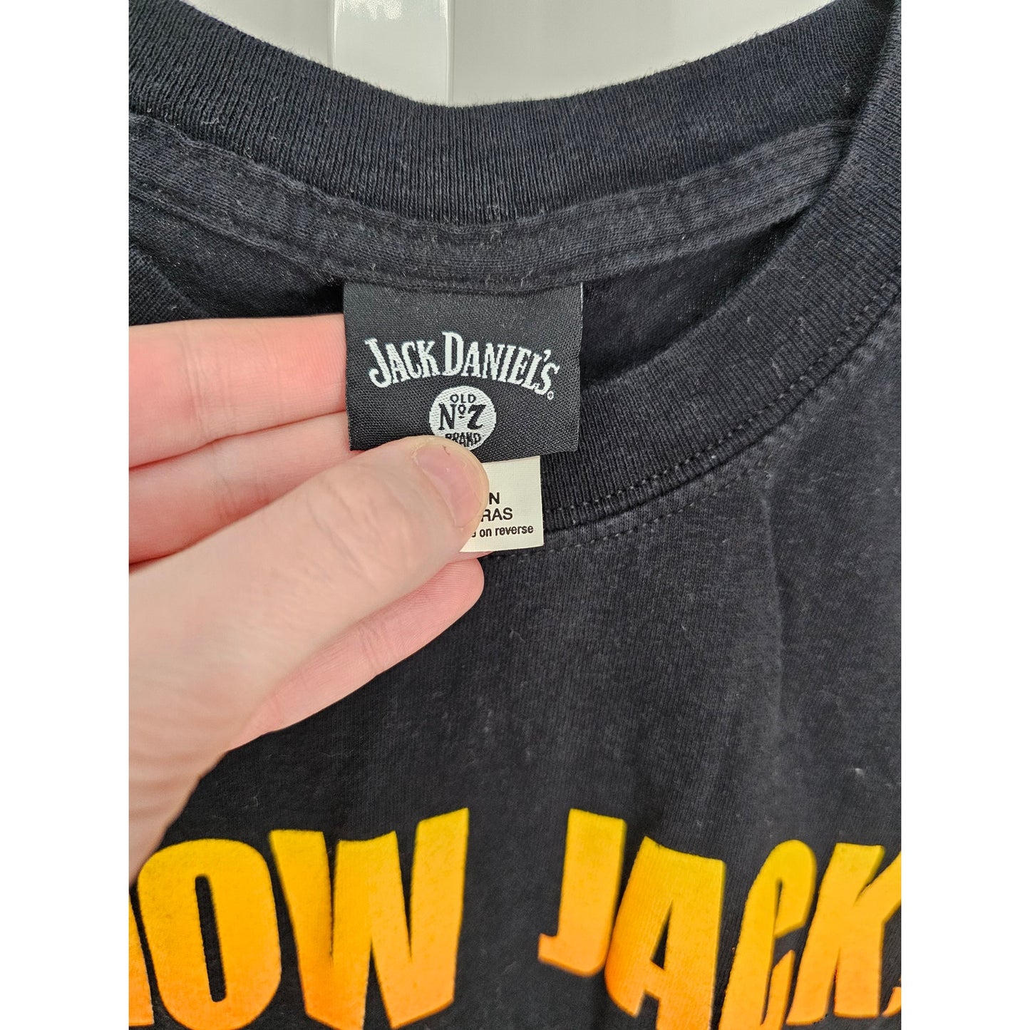 Jack Daniels Whiskey Old No 7 Mens Sz XL Short Sleeve T Shirt Black Gold