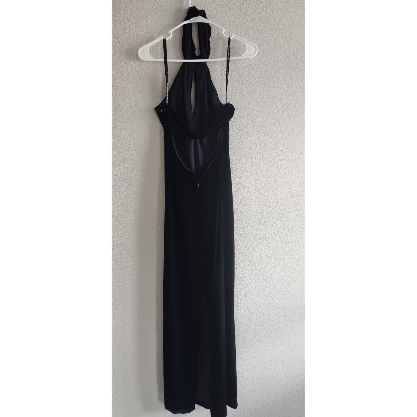 Morgan & Co Linda Bernell Sz 14 Formal Dress Black Velvet Maxi Y2K