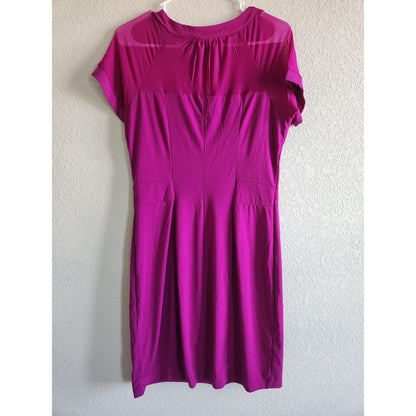 Vintage Candalite Womens Sz M Knee Length Sheath Dress Solid Purple