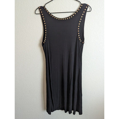 Premise Dresses Womens Sz M Knee Length Sleeveless Dress Black Studded Neckline