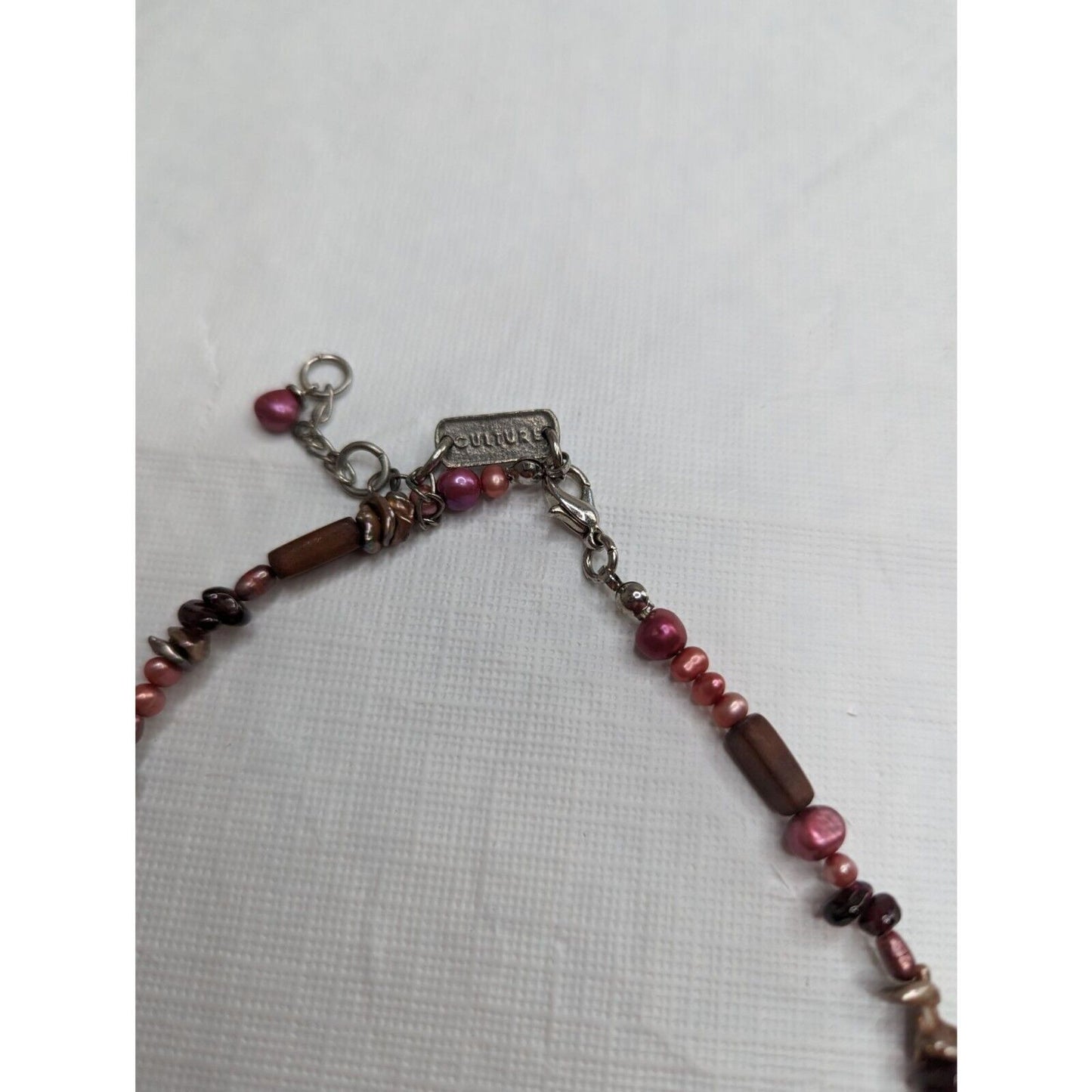 Vintage Y2K Mix Womens Single Strand Beaded Necklace Red Pink Stones