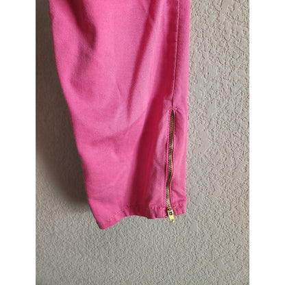 LEI Juniors Sz 13 Ashley Low Rise Capri Skinny Leggings Bright Pink Barbie Core
